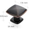imageRavinte 25 Pack Matte Black Kitchen Cabinet Square Knob Single Hole Cabinet Hardware for Dresser Drawer Pulls and KnobsOil Rubbed Bronze
