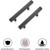 imageRavinte 35 Pack 5 inch Square Cabinet Pulls Matte Black Stainless Steel Kitchen Drawer Pulls Cabinet Handles 5Length 3 Hole CenterBlack