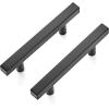 imageRavinte 35 Pack 5 inch Square Cabinet Pulls Matte Black Stainless Steel Kitchen Drawer Pulls Cabinet Handles 5Length 3 Hole CenterBlack