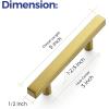 imageRavinte 35 Pack 5 inch Square Cabinet Pulls Matte Black Stainless Steel Kitchen Drawer Pulls Cabinet Handles 5Length 3 Hole CenterBrushed Brass