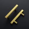 imageRavinte 35 Pack 5 inch Square Cabinet Pulls Matte Black Stainless Steel Kitchen Drawer Pulls Cabinet Handles 5Length 3 Hole CenterBrushed Brass