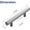 imageRavinte 35 Pack 5 inch Square Cabinet Pulls Matte Black Stainless Steel Kitchen Drawer Pulls Cabinet Handles 5Length 3 Hole CenterBrushed Nicke