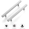 imageRavinte 35 Pack 738 Square Cabinet Pulls Matte Black Stainless Steel Kitchen Drawer Pulls Cabinet Handles 738Length5 Hole CenterBrushed Nickel