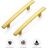 imageRavinte 5 Pack  6 Curved Cabinet Pulls Matte Black Kitchen Drawer Pulls Arch Cabinet Handles 6Length 375 Hole CenterBrushed Brass