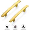 imageRavinte 55 Pack  5316 Curved Cabinet Pulls Matte Black Kitchen Drawer Pulls Arch Cabinet Handles 5316Length 3 Hole CenterBrushed Brass