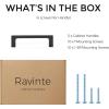 imageRavinte Square Cabinet Handles 10 Pack Solid Kitchen Cabinet Pulls Drawer Pulls Kitchen Cabinet Hardware Flat Handles 3 Inch Matte Black5
