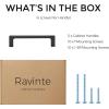 imageRavinte Square Cabinet Handles 10 Pack Solid Kitchen Cabinet Pulls Drawer Pulls Kitchen Cabinet Hardware Flat Handles 3 Inch Matte Black5