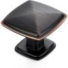 imageRavinte 25 Pack Matte Black Kitchen Cabinet Square Knob Single Hole Cabinet Hardware for Dresser Drawer Pulls and KnobsOil Rubbed Bronze