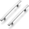 imageRavinte 5 Pack  6 Curved Cabinet Pulls Matte Black Kitchen Drawer Pulls Arch Cabinet Handles 6Length 375 Hole CenterBrushed Nickel