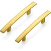 imageRavinte 55 Pack  5316 Curved Cabinet Pulls Matte Black Kitchen Drawer Pulls Arch Cabinet Handles 5316Length 3 Hole CenterBrushed Brass