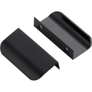 imageRavinte 10 Pack Finger Pulls for Cabinets 224mm881quot Hole Center Tab Cabinet Handle Matte Black Finger Edge Pulls Concealed Handles for Kitchen Drawer Finger Cabinet Pulls 300mm1181quot Length5