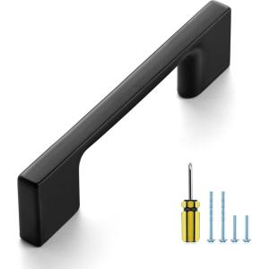 imageRavinte 10 Pack Wide Foot Cabinet Pulls 3 Inch Polished Chrome Cabinet Handles Kitchen Hardware for Cabinet Polished Chrome Drawer Pulls Come with ScrewdriverMatte Black