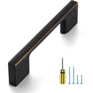 imageRavinte 10 Pack Wide Foot Cabinet Pulls 3 Inch Polished Chrome Cabinet Handles Kitchen Hardware for Cabinet Polished Chrome Drawer Pulls Come with ScrewdriverOil Rubbed Bronze
