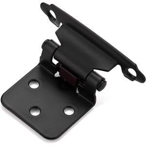 imageRavinte 12 Overlay Cabinet Hinges  30 Pack 15 Pairs Black SemiConcealed Face Mount Hardware  SelfClosing Decorative Kitchen Cupboard Hinges With Door BumpersBlack