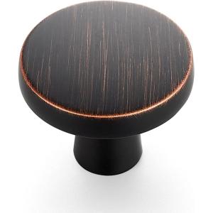 imageRavinte 25 Pack Drawer Pulls 114 Inch Kitchen Cabinet Knobs Solid Round Dresser Drawer Knobs Matte Black Dresser Knobs Drawer Knobs Simple Cabinet Hardware for Cupboard Drawer PullsOil Rubbed Bronze