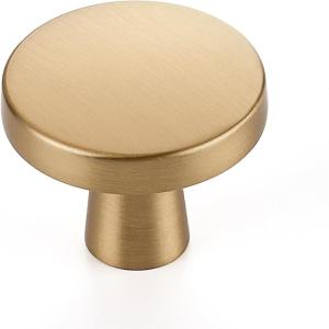 imageRavinte 25 Pack Drawer Pulls 114 Inch Kitchen Cabinet Knobs Solid Round Dresser Drawer Knobs Matte Black Dresser Knobs Drawer Knobs Simple Cabinet Hardware for Cupboard Drawer PullsChampagne Bronze