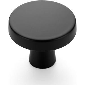 imageRavinte 25 Pack Drawer Pulls 114 Inch Kitchen Cabinet Knobs Solid Round Dresser Drawer Knobs Matte Black Dresser Knobs Drawer Knobs Simple Cabinet Hardware for Cupboard Drawer PullsMatte Black
