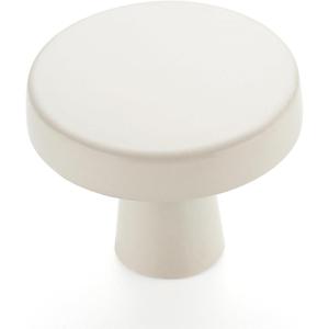 imageRavinte 25 Pack Drawer Pulls 114 Inch Kitchen Cabinet Knobs Solid Round Dresser Drawer Knobs Matte Black Dresser Knobs Drawer Knobs Simple Cabinet Hardware for Cupboard Drawer PullsWhite