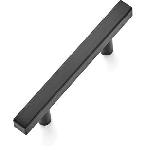 imageRavinte 35 Pack 5 inch Square Cabinet Pulls Matte Black Stainless Steel Kitchen Drawer Pulls Cabinet Handles 5Length 3 Hole CenterBlack