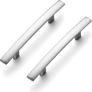 imageRavinte 55 Pack  5316 Curved Cabinet Pulls Matte Black Kitchen Drawer Pulls Arch Cabinet Handles 5316Length 3 Hole CenterBrushed Nickel
