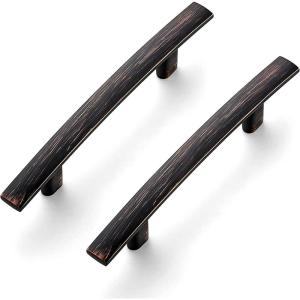 imageRavinte 55 Pack  5316 Curved Cabinet Pulls Matte Black Kitchen Drawer Pulls Arch Cabinet Handles 5316Length 3 Hole CenterOil Rubbed Bronze