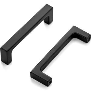 imageRavinte Square Cabinet Handles 10 Pack Solid Kitchen Cabinet Pulls Drawer Pulls Kitchen Cabinet Hardware Flat Handles 3 Inch Matte Black50