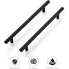 image10 Pack 738 Cabinet Pulls Flat Black Stainless Steel Kitchen Cupboard Handles Cabinet Handles 738Length 5 Hole Center10
