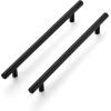 image10 Pack 738 Cabinet Pulls Flat Black Stainless Steel Kitchen Cupboard Handles Cabinet Handles 738Length 5 Hole Center10
