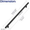 image10 Pack 738 Cabinet Pulls Flat Black Stainless Steel Kitchen Cupboard Handles Cabinet Handles 738Length 5 Hole Center10