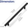 image10 Pack 738 Cabinet Pulls Flat Black Stainless Steel Kitchen Cupboard Handles Cabinet Handles 738Length 5 Hole Center10