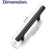 image10 Pack 738 Cabinet Pulls Flat Black Stainless Steel Kitchen Cupboard Handles Cabinet Handles 738Length 5 Hole Center10