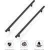 image10 Pack 738 Cabinet Pulls Flat Black Stainless Steel Kitchen Cupboard Handles Cabinet Handles 738Length 5 Hole Center18