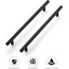 image10 Pack 738 Cabinet Pulls Flat Black Stainless Steel Kitchen Cupboard Handles Cabinet Handles 738Length 5 Hole Center18