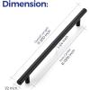 image10 Pack 738 Cabinet Pulls Flat Black Stainless Steel Kitchen Cupboard Handles Cabinet Handles 738Length 5 Hole Center18