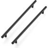 image10 Pack 738 Cabinet Pulls Flat Black Stainless Steel Kitchen Cupboard Handles Cabinet Handles 738Length 5 Hole Center18