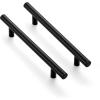 image10 Pack 738 Cabinet Pulls Flat Black Stainless Steel Kitchen Cupboard Handles Cabinet Handles 738Length 5 Hole Center4
