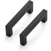 imageRavinte 10 Pack 3 Inch Square Cabinet Handles  Matte Black Drawer Pulls Kitchen Cabinet Hardware10