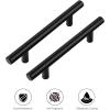 imageRavinte 15 Pack 5 Inch Cabinet Pulls Brushed Brass Stainless Steel Kitchen Drawer Pulls Cabinet Handles with Drill Mounting Template 5Length 3 Hole CenterMatte Black