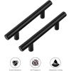 imageRavinte 15 Pack 5 Inch Cabinet Pulls Brushed Brass Stainless Steel Kitchen Drawer Pulls Cabinet Handles with Drill Mounting Template 5Length 3 Hole CenterMatte Black
