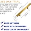 imageRavinte 15 Pack 5 Inch Cabinet Pulls Brushed Brass Stainless Steel Kitchen Drawer Pulls Cabinet Handles with Drill Mounting Template 5Length 3 Hole CenterBrushed Brass