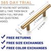 imageRavinte 15 Pack 5 Inch Cabinet Pulls Brushed Brass Stainless Steel Kitchen Drawer Pulls Cabinet Handles with Drill Mounting Template 5Length 3 Hole CenterBrushed Brass