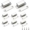imageRavinte 2 Pack Silver Magnetic Door Catch Brushed Satin Nickel Cabinet Magnets Strong Magnetic Catch Latch for Kitchen Cabinets Drawers ampamp Cupboards Stainless Steel ClosuresSatin Nickel