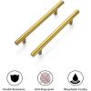 imageRavinte 60 Pack 738quot Cabinet Pulls Matte Black Stainless Steel Kitchen Cupboard Handles Cabinet Handles 738quot Length 5quot Hole CenterBrushed Brass