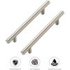 imageRavinte 60 Pack 738quot Cabinet Pulls Matte Black Stainless Steel Kitchen Cupboard Handles Cabinet Handles 738quot Length 5quot Hole CenterSatin Nickel