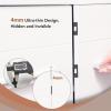 imageRavinte Magnetic Door Catch  Ultra Thin Cabinet Catch With Strong Adhesive Sticker Concealed Door Magnets Stainless Steel Closer Latch  4 Pack Black