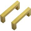 imageRavinte 25 Pack 3 Inch Square Cabinet Handles  Satin Nickel Pulls Brushed Nickel Drawer Pulls Kitchen Hardware Handles for Cabinets Cupboards and DrawersBrushed Brass