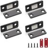 imageRavinte Magnetic Door Catch  Ultra Thin Cabinet Catch With Strong Adhesive Sticker Concealed Door Magnets Stainless Steel Closer Latch  4 Pack Black