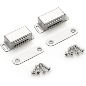 imageRavinte 2 Pack Silver Magnetic Door Catch Brushed Satin Nickel Cabinet Magnets Strong Magnetic Catch Latch for Kitchen Cabinets Drawers ampamp Cupboards Stainless Steel ClosuresSatin Nickel