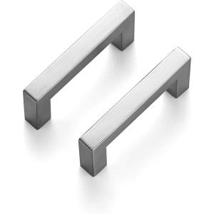 imageRavinte 25 Pack 3 Inch Square Cabinet Handles  Satin Nickel Pulls Brushed Nickel Drawer Pulls Kitchen Hardware Handles for Cabinets Cupboards and DrawersBrushed Nickel