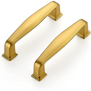 imageRavinte 30 Pack Solid 3 Inch Kitchen Cabinet Handles Oil Rubbed Bronze Cabinet Pulls Drawer Pulls Kitchen Cabinet Hardware Kitchen Handles for Cabinets Cupboard Handles Drawer HandlesBrushed Brass